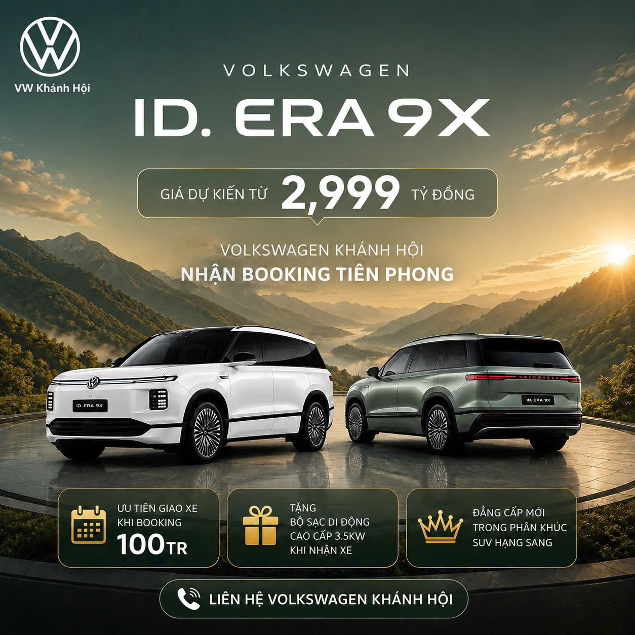ID ERA 9X mẫu xe SUV điện mở rộng phạm vi đã được Volkswagen đưa về Việt Nam